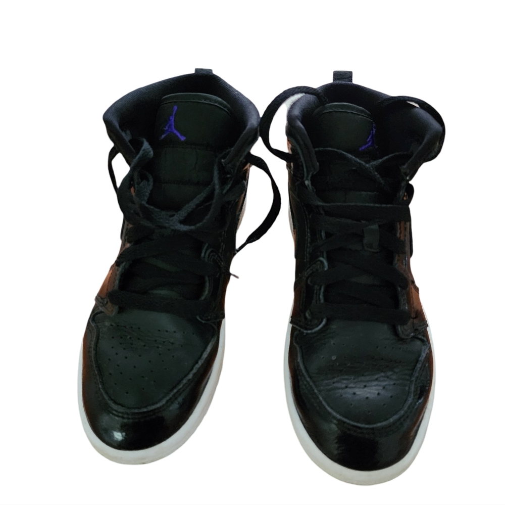 Jordan Black and Purple High-Top Sneakers